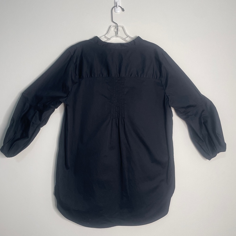 Chico's Sheet Black Long-Sleeve Tunic Top Size 2